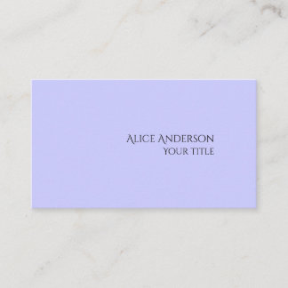 Carte De Visite Simple Budget Un Couleur Solide Moderne Périwinkle