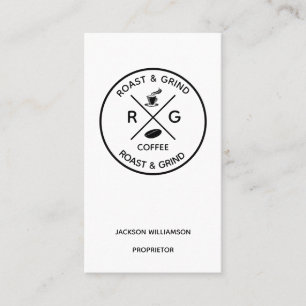 Carte De Visite Simple Café Grain et tasse  Logo   Café Artisan