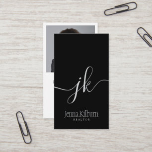 Carte De Visite simple calligraphie initiaux realtor