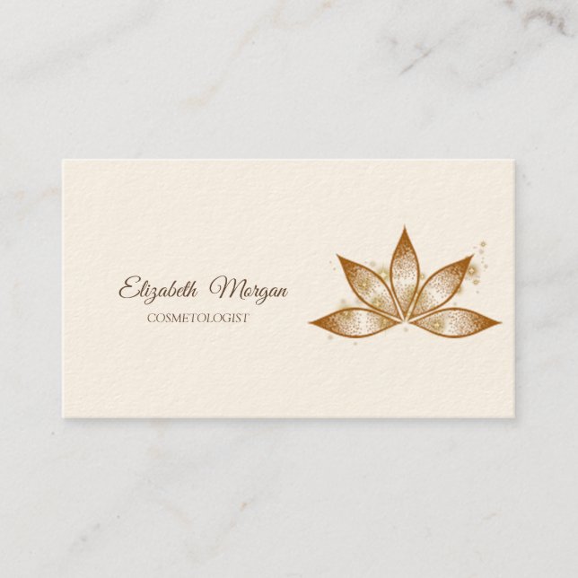 Carte De Visite Simple Chic Lotus Sparkle (Devant)