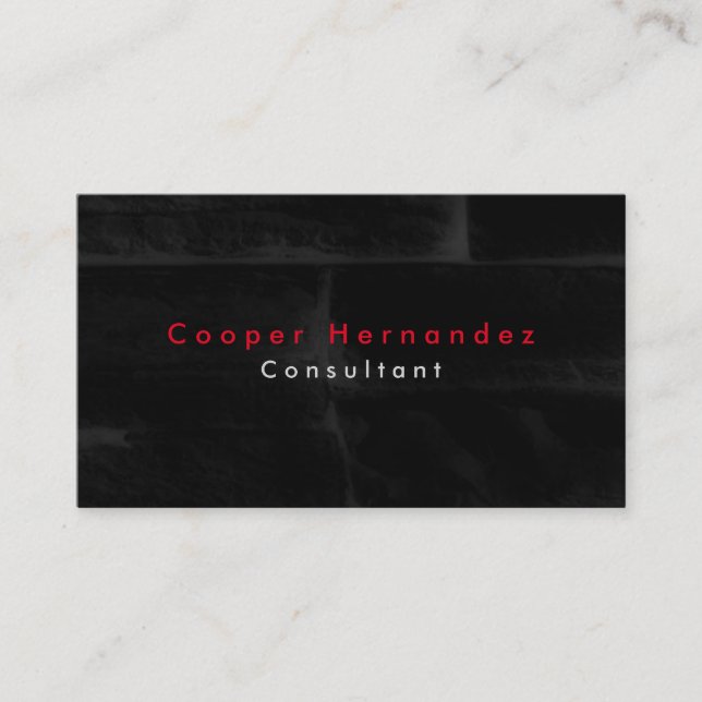 Carte De Visite Simple clair élégant noir gris professionnel (Devant)