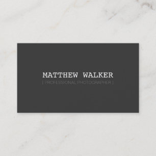 Carte De Visite SIMPLE clair moderne chic gris charbon foncé