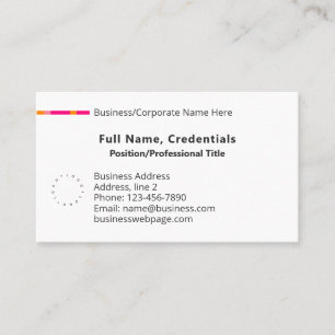 Carte De Visite Simple Classic Business Logo Entreprise Rose Orang