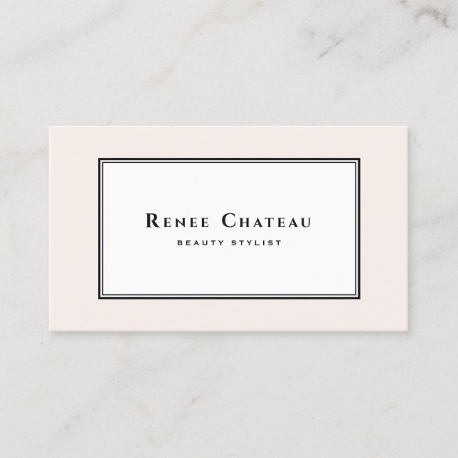 Carte De Visite Simple Classique Élégant Bleu Rose Beauté Salon (Devant)