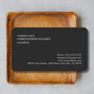 Carte De Visite Simple classique élégant Noir et Blanc Consultant