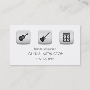 Carte De Visite Simple Clean GUITAR Music Tutor Photo Collage