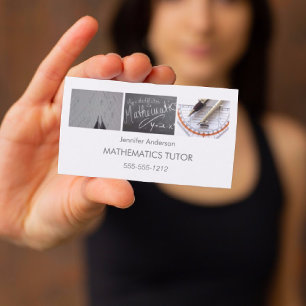Carte De Visite Simple Clean Mathematics Math Tutor Photo Collage