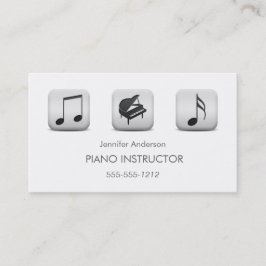 Carte De Visite Simple Clean Piano Music Tutor Photo Collage
