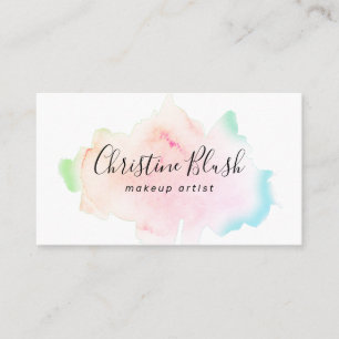Carte De Visite Simple couleur pastel Aquarelle Splash MUA