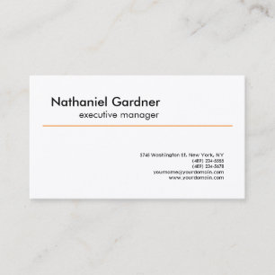 Carte De Visite Simple Créatif Moderne Minimaliste Orange Blanc