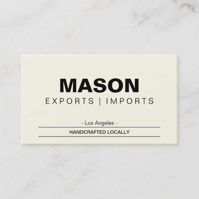 Carte De Visite Simple | Crème (Devant)