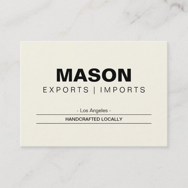 Carte De Visite Simple | Crème (Devant)