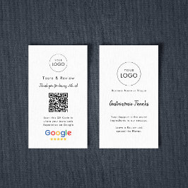 Carte De Visite Simple culinaire Google critique QR Code Logo