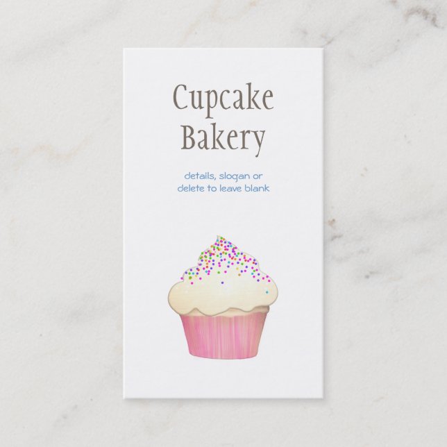 Carte De Visite Simple Cupcake Boulangerie Pâtisserie Chef Restaur (Devant)