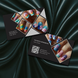 Carte De Visite Simple Custom Nail Artist Beauté Chic Glam