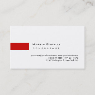 Carte de visite simple de consultant blanc moderne