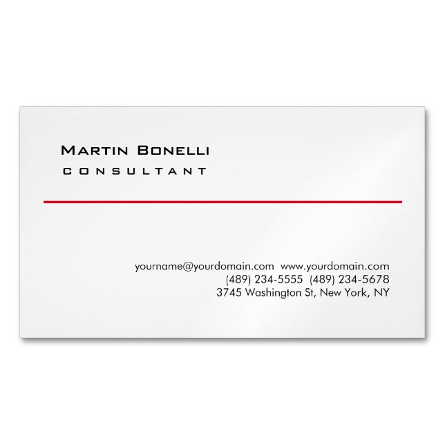 Carte de visite simple de consultant blanc moderne (devant)