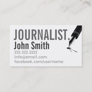 Carte de visite simple de journaliste typographiqu