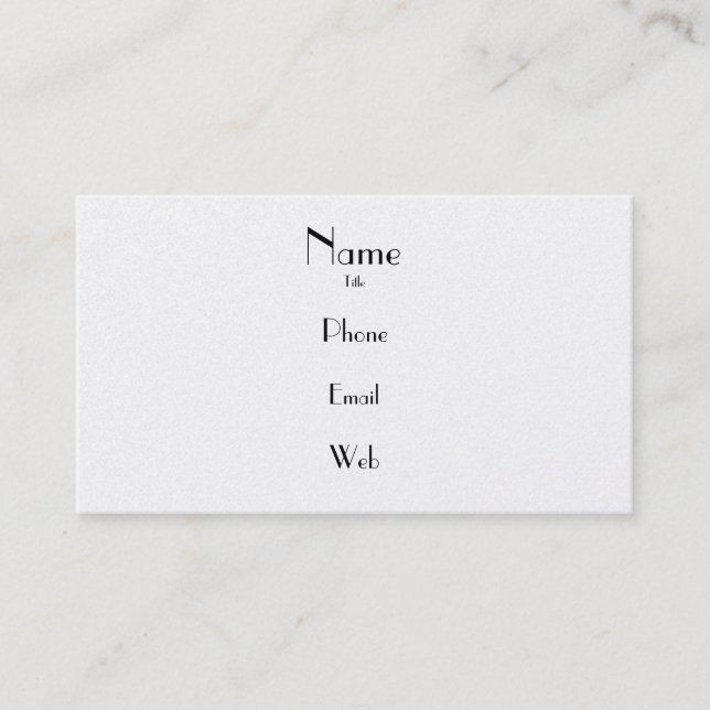 Carte de visite simple de platine (Devant)