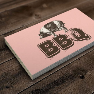 Carte de visite simple de porc de BBQ de rose