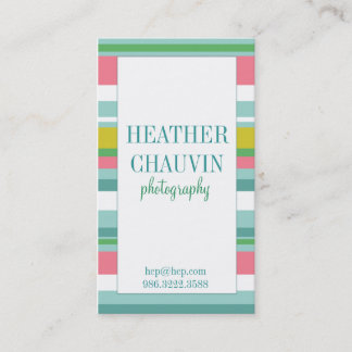 Carte de visite simple de rayures colorées