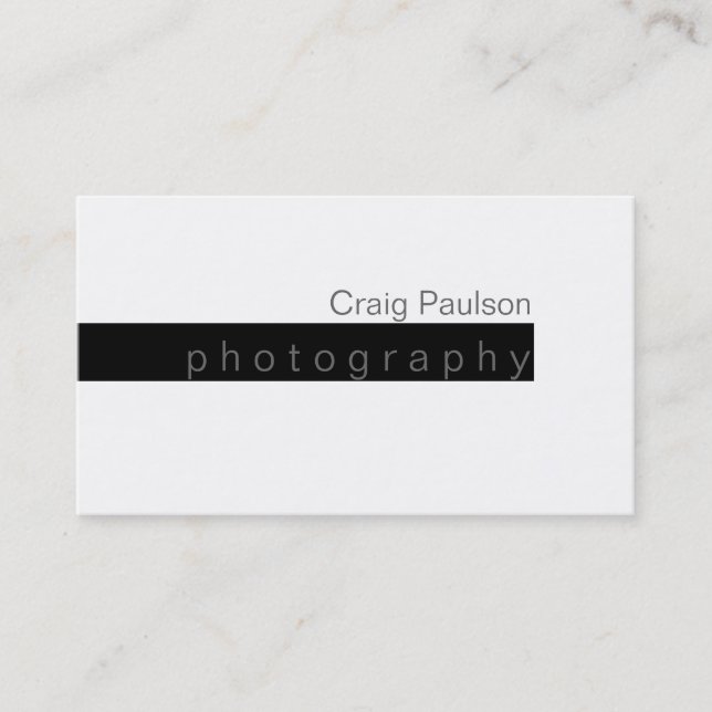 Carte de visite simple de tendance noir et blanc (Devant)