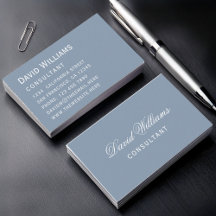 Simple Dusty bleu moderne couleur blanc Script
