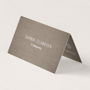 Carte De Visite Simple Effet Toile Burlap Double Fidélité