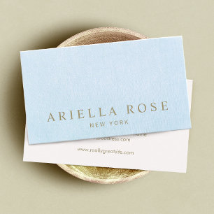 Carte De Visite Simple élégance Pastel Blue Linen Professional