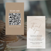 Simple Élégant Beige Laissez un avis QR Code