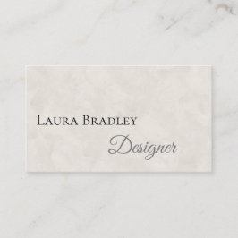 Carte De Visite Simple Élégant Blanc Avec Script Noir