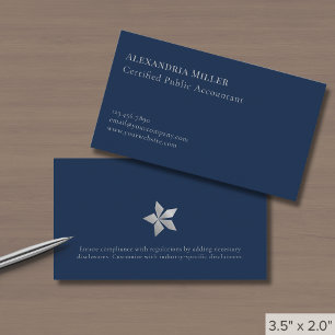 Carte De Visite Simple Élégant Bleu Marine