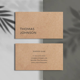 Carte De Visite Simple Élégant Gras IMPRIMÉ Kraft Paper Consultant