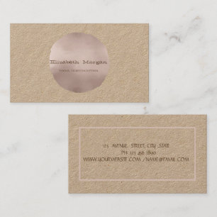 Carte De Visite Simple Élégant Kraft Rose Gold Dot
