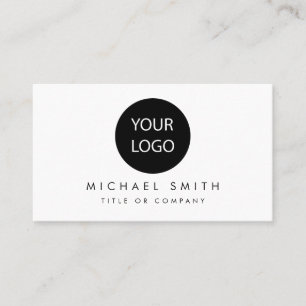 Carte De Visite Simple Elegant noir blanc Ajouter votre logo perso