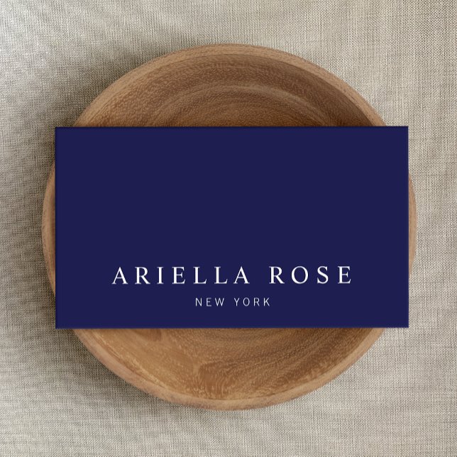 Carte De Visite Simple Elegant professionnel bleu marine (Créateur téléchargé)