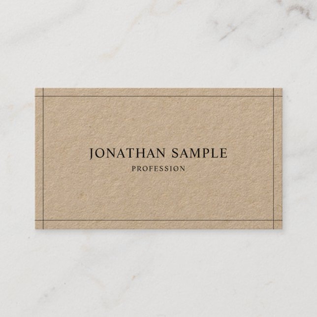 Carte De Visite Simple Elegant Professionnel Moderne Plaine Luxe (Devant)