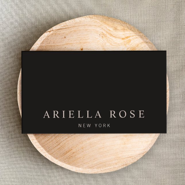 Carte De Visite Simple élégant professionnel noir (Créateur téléchargé)