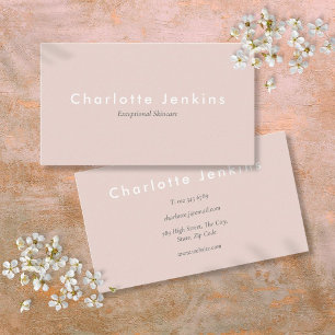 Carte De Visite Simple Élégant Rose Pâle Professionnel