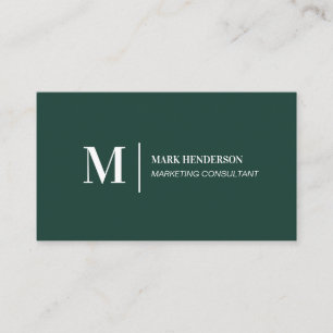 Carte De Visite Simple émeraude vert moderne minimaliste
