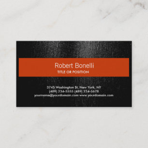 Carte de visite simple en bande orange gris noir