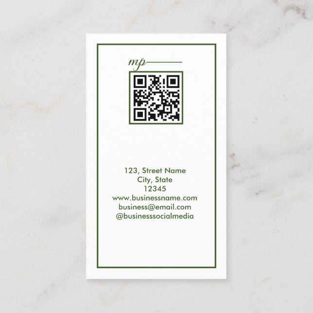 Carte De Visite simple entreprise ajouter un texte de nom (Dos)