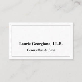 Carte de visite simple et basique pour avocat