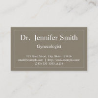 Carte de visite simple et chic de gynécologue