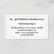 Carte de visite simple et discret d'ophtalmologue