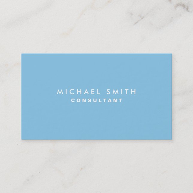 Carte De Visite Simple et élégant, le tout en bleu clair (Devant)
