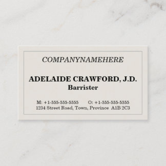 Carte de visite simple et humble