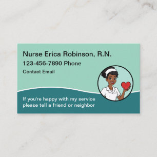 Carte de visite simple et moderne pour infirmière 