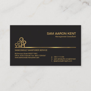 Carte De Visite Simple Faux Gold Line Main-d'oeuvre Motif Consulta