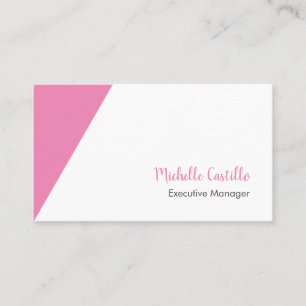 Carte De Visite Simple Feminine minimaliste Pink manuscrit simple